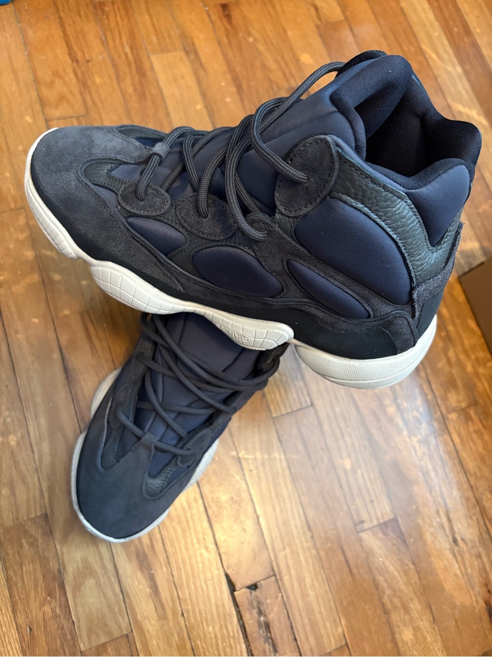 adidas Men's Navy High-Top Sneakers with Off-White Sole